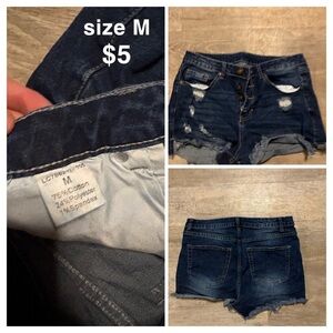 Distressed Denim Shorts